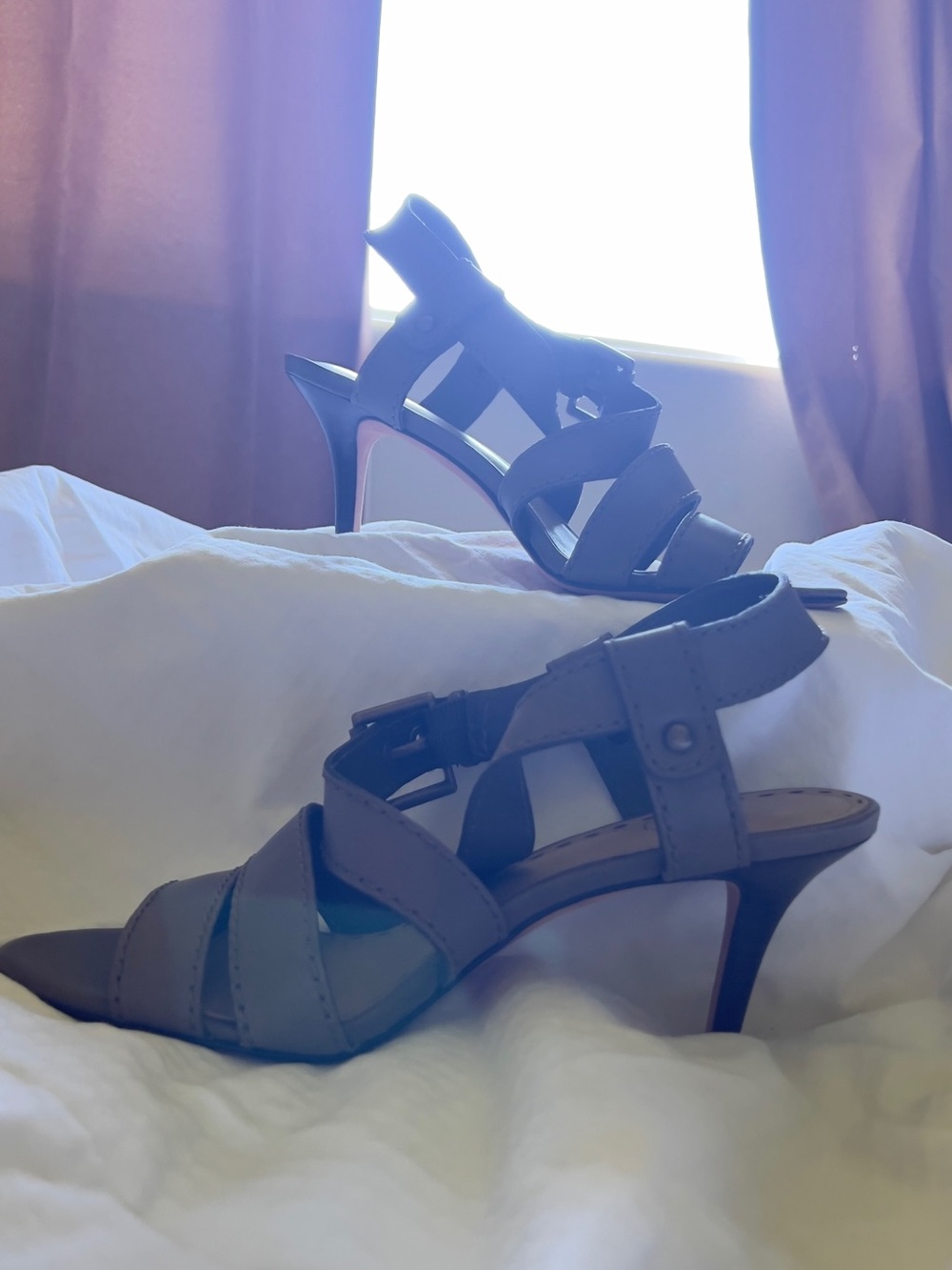 Coach Olive Green  Strappy Mid-Heel Sandals